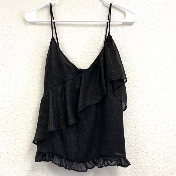 RO&DE Black & Gold Ruffled Top - Picture 3 of 6